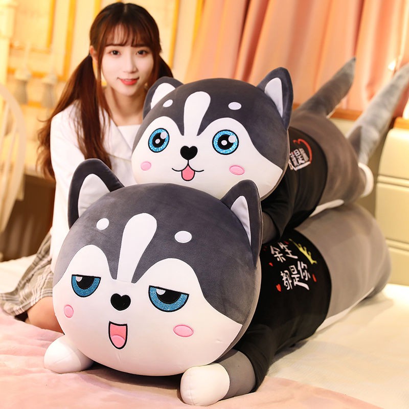 Dễ Thương Gối Ôm Nhồi Bông Hình Chó Husky Đáng Yêu