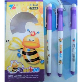 1 hộp 10 cái, bút bebe mực tím viết êm, nét nhỏ phù hợp cho bé cấp 1