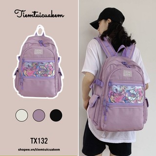 Balo ulzzang hàn quốc TIỆM TÚI CỦA KEM ba lô đi học kèm sticker LIZHONG ZIZHI TX132