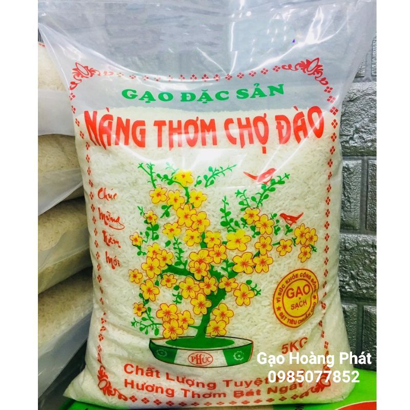 GẠO NÀNG THƠM CHỢ ĐÀO-( Túi 5kg Gạo thơm.dẻo mềm cơm)