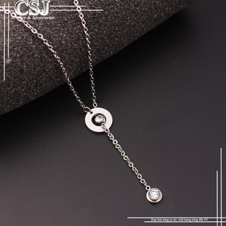 Dây chuyền titan cách điệu thương hiệu BVL màu trắng thời trang