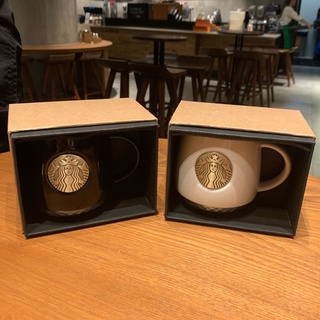 Cốc uống cà phê Starbuck kèm muỗng và nắp bằng sứ chất lượng cao
