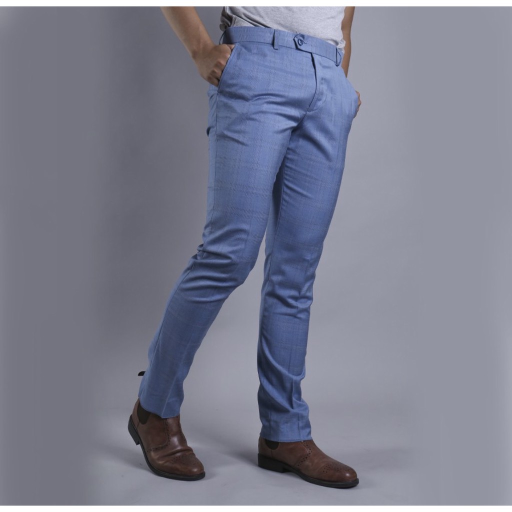 Xả 12.12 10.10 . OWEN - Quần âu nam dáng SLIMFIT kẻ ca rô màu xanh 20501 Cực Đẹp . . . ' ' ' hot . < .