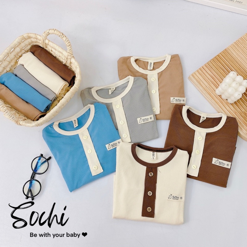 Bộ quần áo thu đông vải len tăm/ thun gân cho bé từ 7-18kg [Bst 2022]