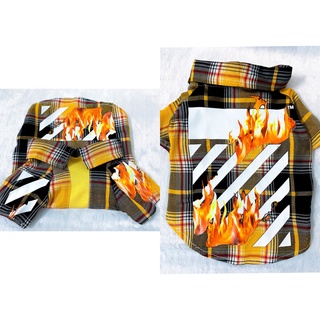 Áo sơ mi off white cho thú cưng chó mèo