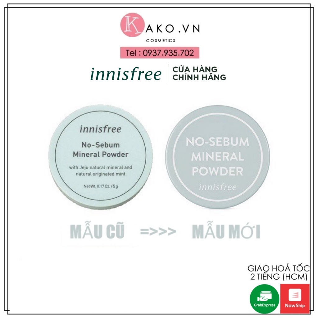 Phấn Phủ Dạng Bột Khoáng Innisfree No-Sebum Mineral Powder 5g ( phiên bản 2021)