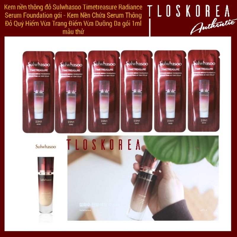 💥New Kem nền Serum thông đỏ Sulwhasoo Timetreasure Radiance Serum Foundation gói 1ml - Kem Nền Dưỡng Da Che Khuyết Điểm | BigBuy360 - bigbuy360.vn