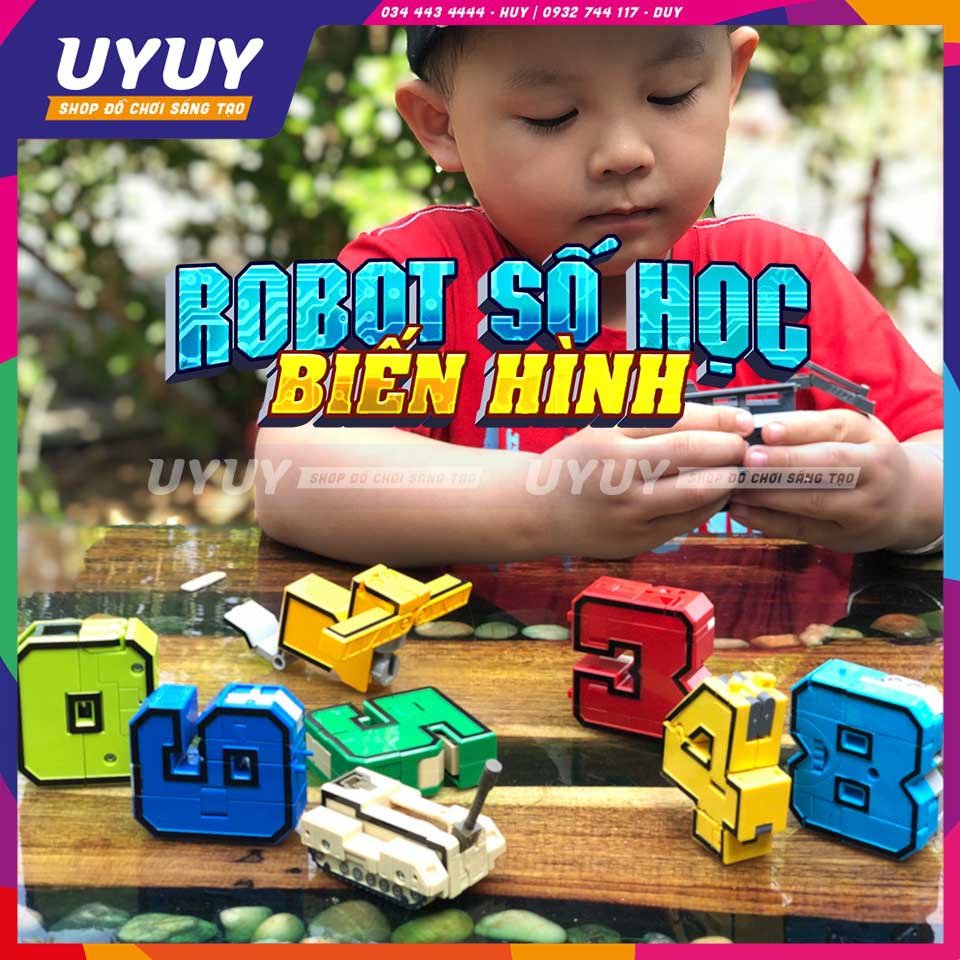 [Mã LIFETOYS1 giảm 30K đơn 99K] XinleXin Robot Biến Hình 15 Chữ Số Và Phép Tính