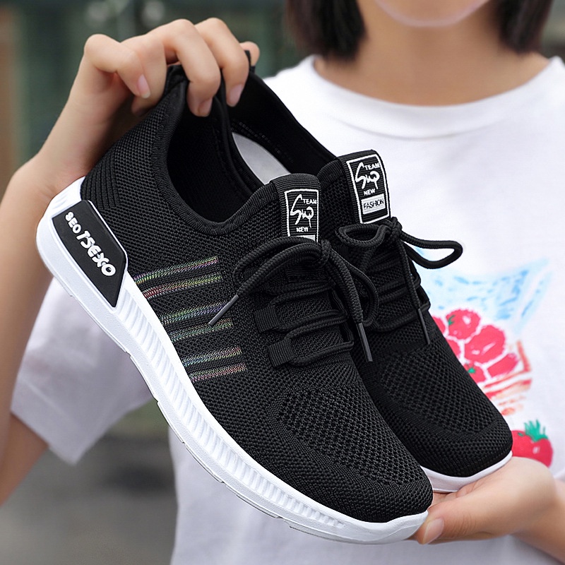 Loại 1 + VIDEO  Giày thể thao sneaker nữ thiết kế  viền 7 màu đế siêu nhẹ SEO