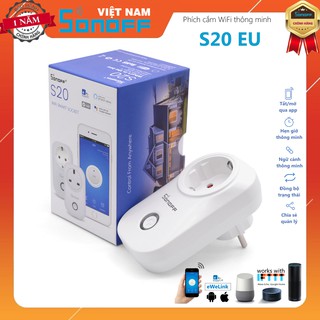 Ổ Cắm Thông Minh Sonoff S20-EU Điều Khiển Bằng Ứng Dụng Điện Thoại