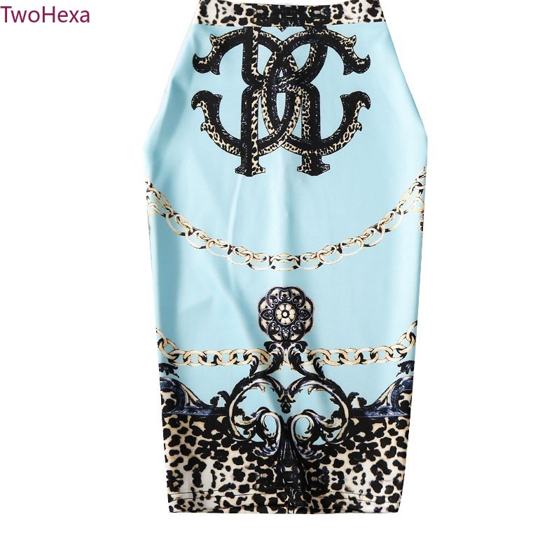 Chân váy bút chì lưng cao hoạ tiết in thiết kế ôm sát tôn dáng cho nữ