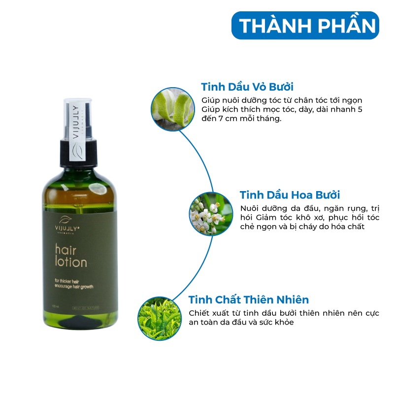 Tinh Dầu Bưởi Vi Jully - Giảm Rụng - Kích Thích Mọc - Làm Dài Tóc Việt Nam 100ml