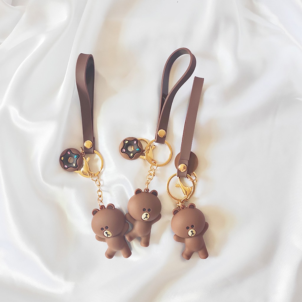 Bộ Móc Khóa Gấu Brown &amp; Thỏ Cony Siêu Dễ Thương, Đáng Yêu + Kèm Bộ Chuông, Dây Cao Cấp