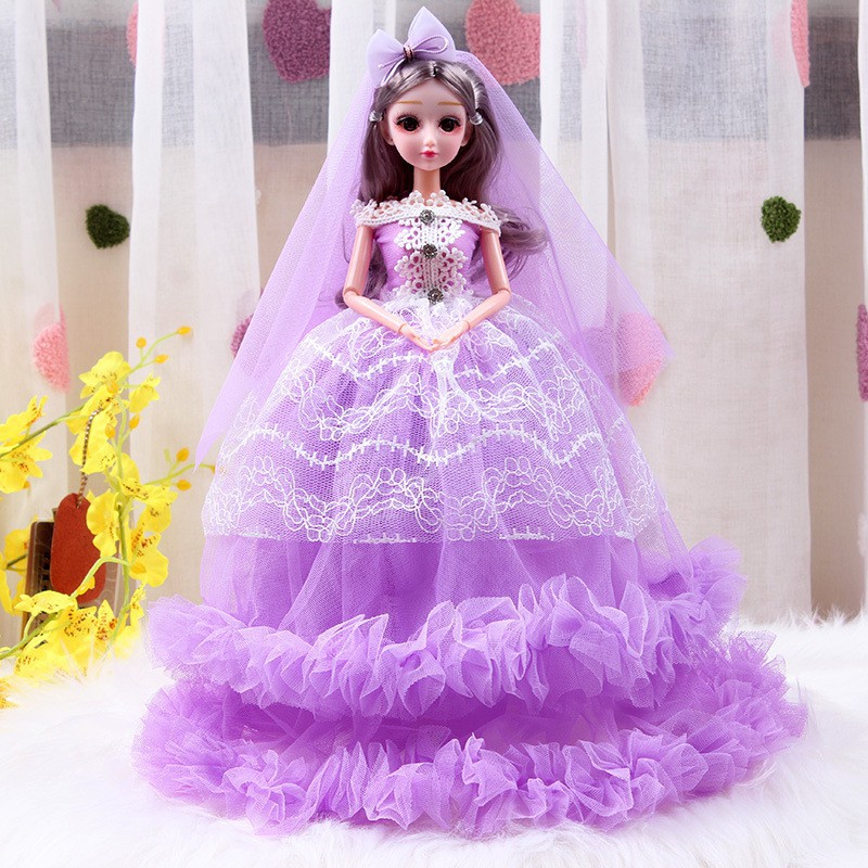 Bộ búp bê Barbie xinh đẹp 45 cm váy cưới lớn Cô gái công chúa cho trẻ em Đồ chơi quà tặng kèm hộp