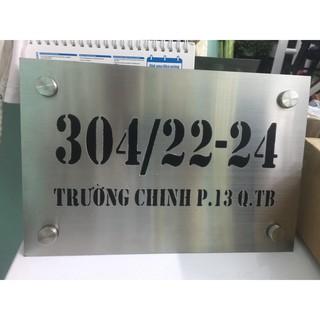Bảng số nhà INOX 304 Bạc nhiều kích cỡ
