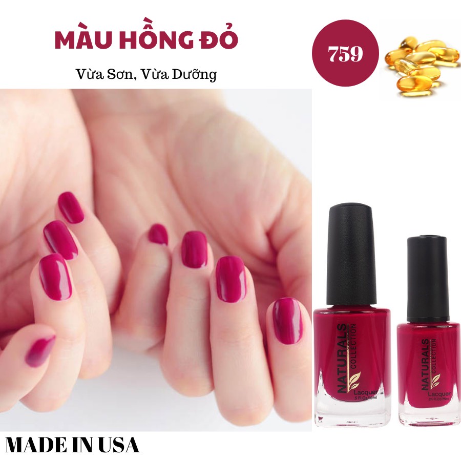 Sơn móng tay Organics Naturals Revive Chính Hãng Mỹ USA - Màu Hồng Đỏ mã 759