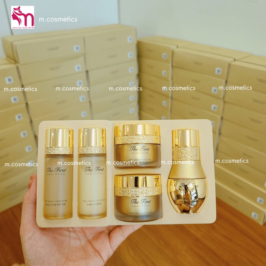 SET DƯỠNG TÁI SINH, PHỤC HỒI DA, GIẢM MỤN, CHỐNG LÃO HÓA OHUI THE FIRST MINI 5 MÓN