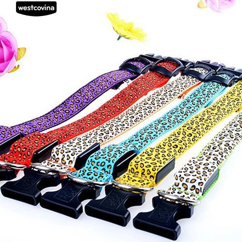 Vòng Cổ Họa Tiết Da Báo Có Đèn Led Cho Thú Cưng