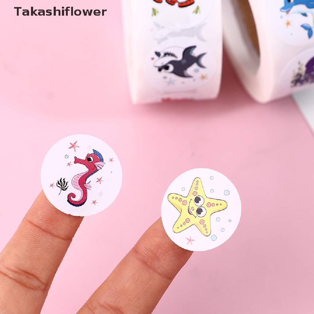 Set 500 Miếng Dán Trang Trí Sinh Nhật Hình Động Vật Biển Dễ Thương