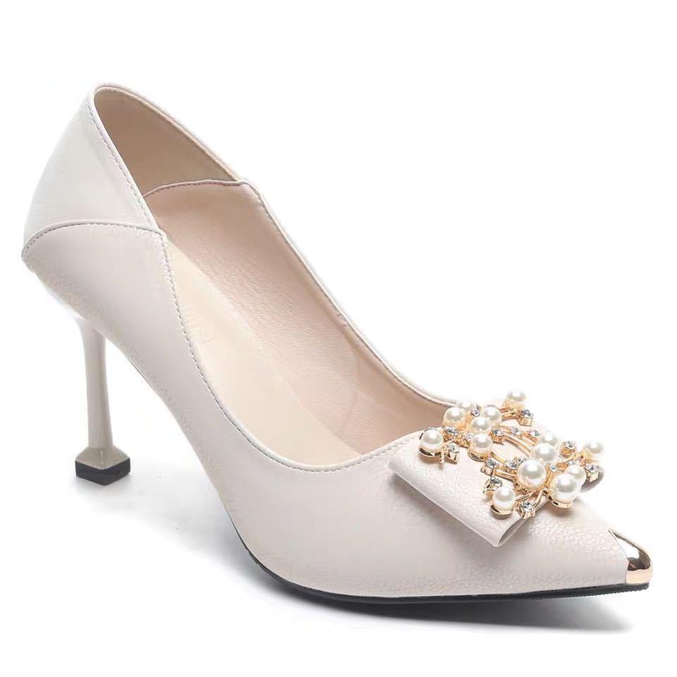 Giày cao gót da mềm thời trang công sở dành cho nữ 2021