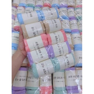 Khăn mặt kẻ sọc , 1 màu xuất Hàn mềm mịn