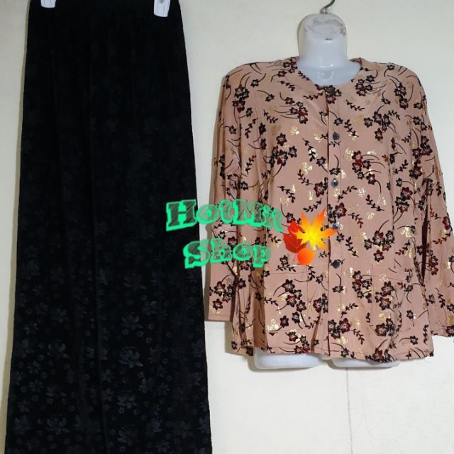 bộ quần nhung áo ép gấm cho mẹ cho bà