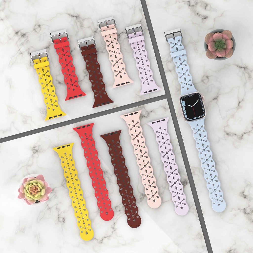 Dây Đeo Silicon Mỏng Kiểu Thể Thao Cho Đồng Hồ Thông Minh Apple Watch IWatch Series 38mm 40mm 42mm 44mm 41mm 45mm