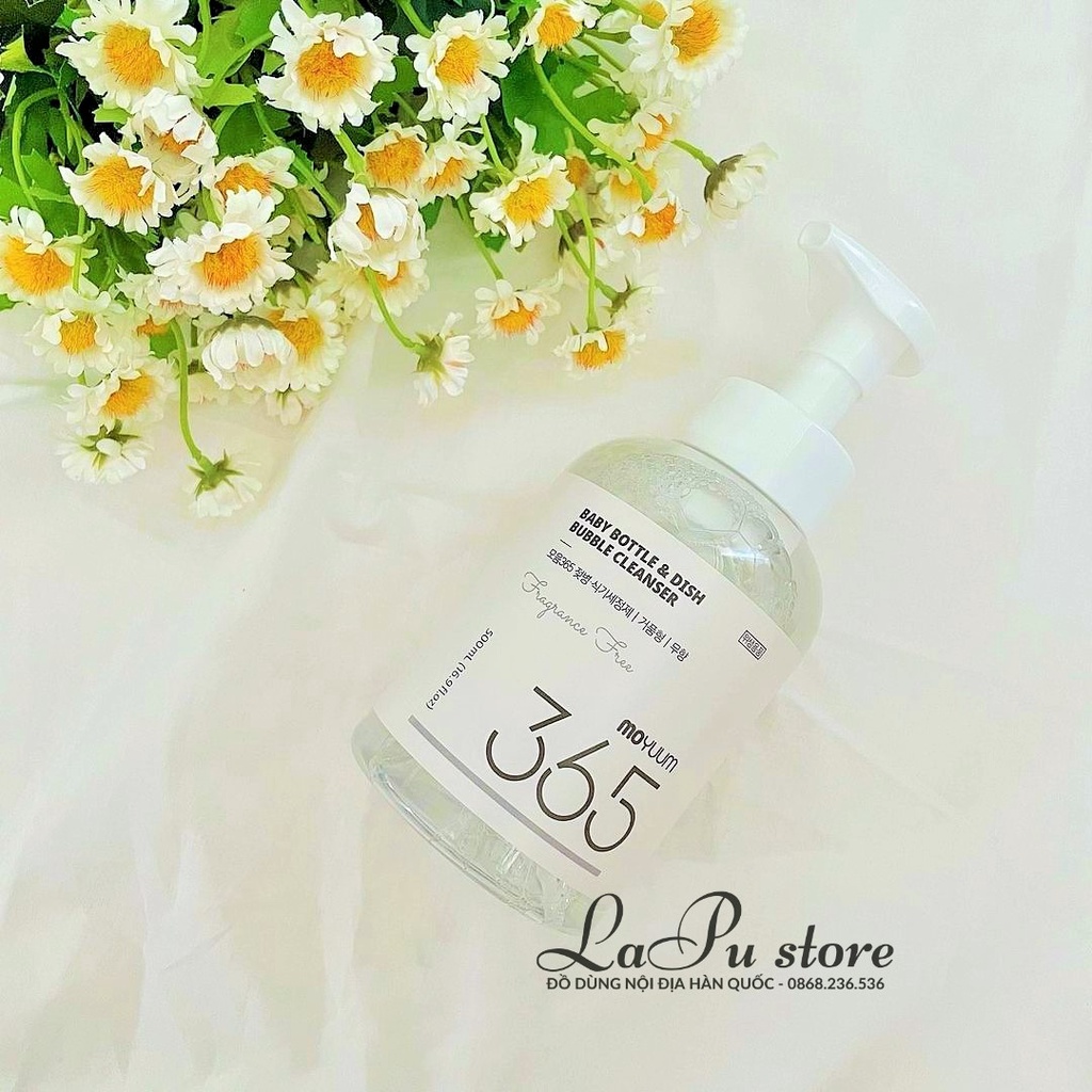 Nước rửa bình Moyuum 365 dạng bọt 500ml, dạng Gel 600ml