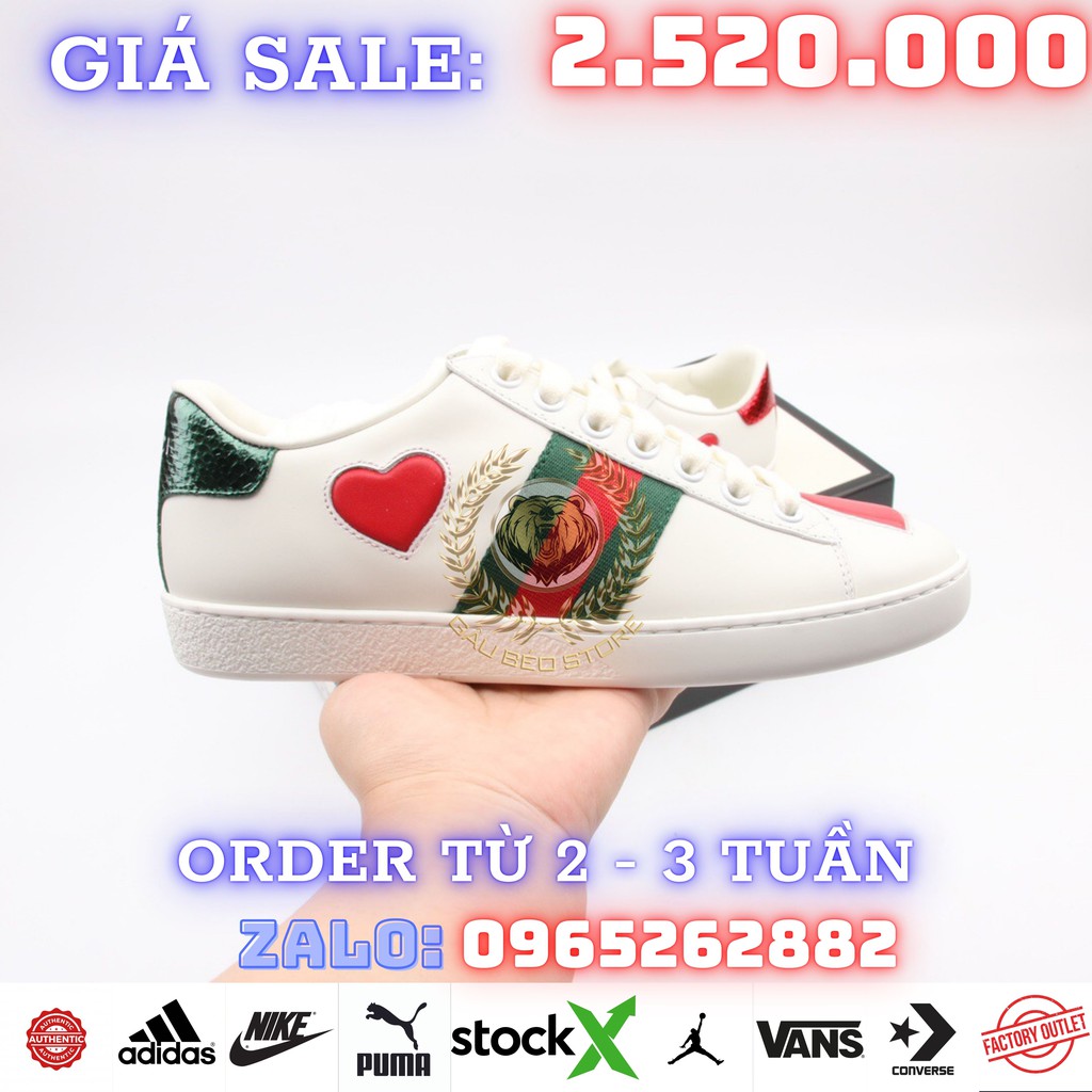 Order 2-3 Tuần + Freeship Giày Outlet Store Sneaker _GUCCI Ace Embroidered Low-Top MSP:  ➡️ gaubeostore.shop