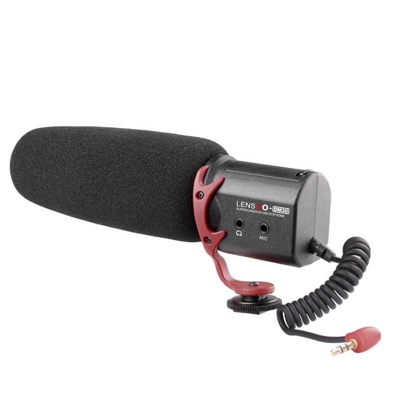 Micro Thu Âm chuyên dụng - LensGo LYM-DM30 - Shotgun Microphone dành cho điện thoại, máy ảnh, máy quay phim - Chính Hãng