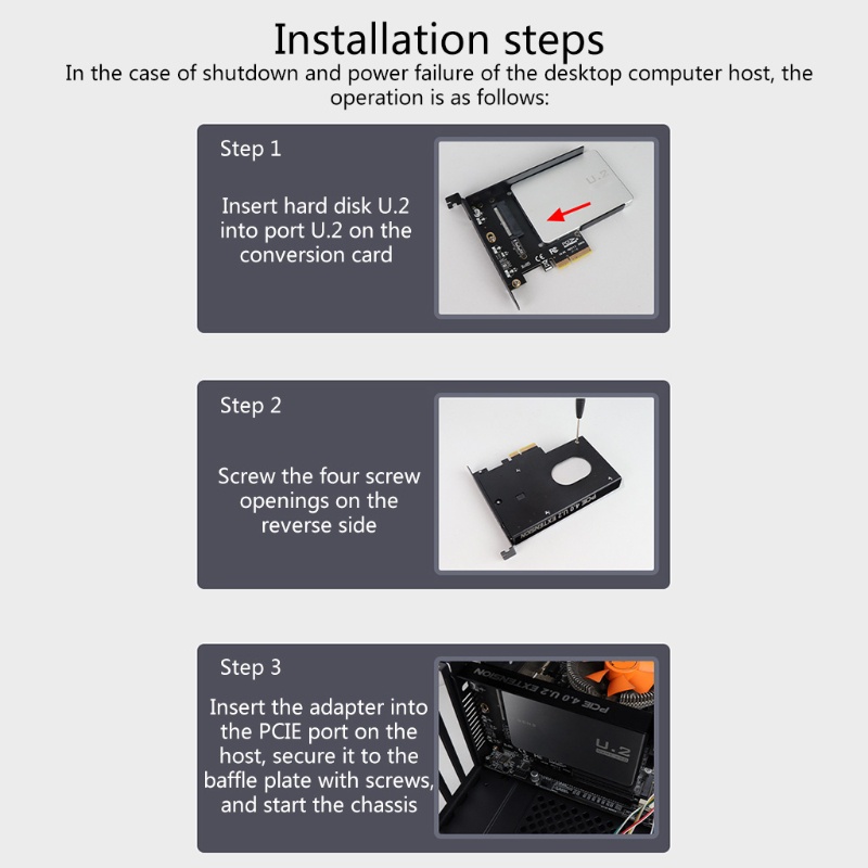 Bảng Mạch Chuyển Đổi Ổ Cứng PCIE X4 Sang U.2 SFF-8639 2.5inch Thẻ