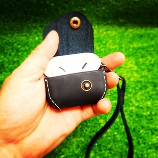 BAO DA AIRPODS PRO, NÚT BÓP, CÓ DÂY (DA THẬT)