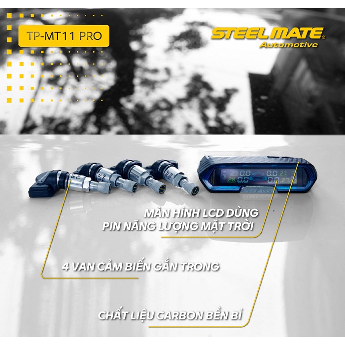 Cảm biến áp suất lốp STEELMATE TP-MT11 Pro - Hàng chính hãng bảo hành 3 năm