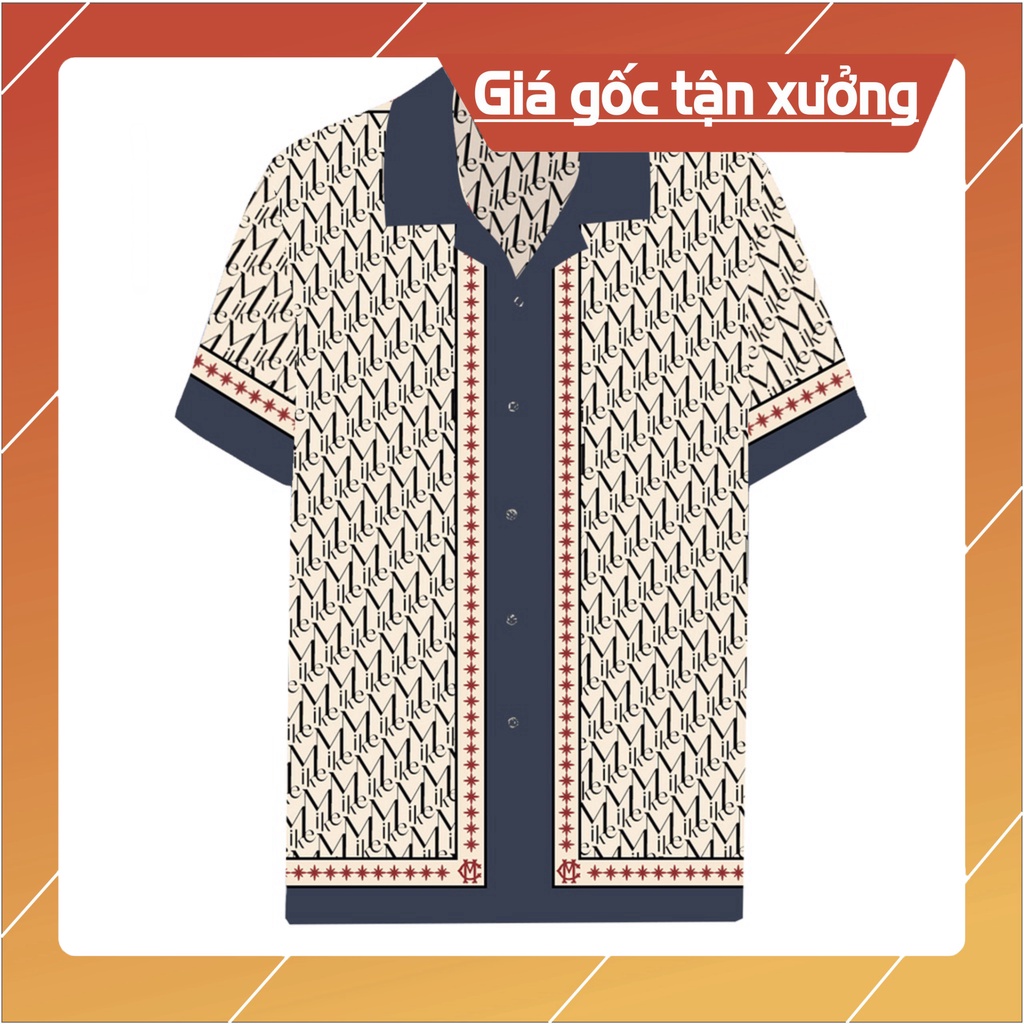 Áo sơmi nam MIKENCO Monogram Line Blue Shirt