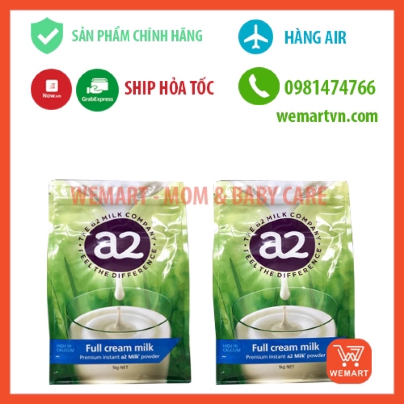 Sữa A2 của Úc, Sữa Tươi Nguyên Kem Dạng Bột gói 1kg date 2022
