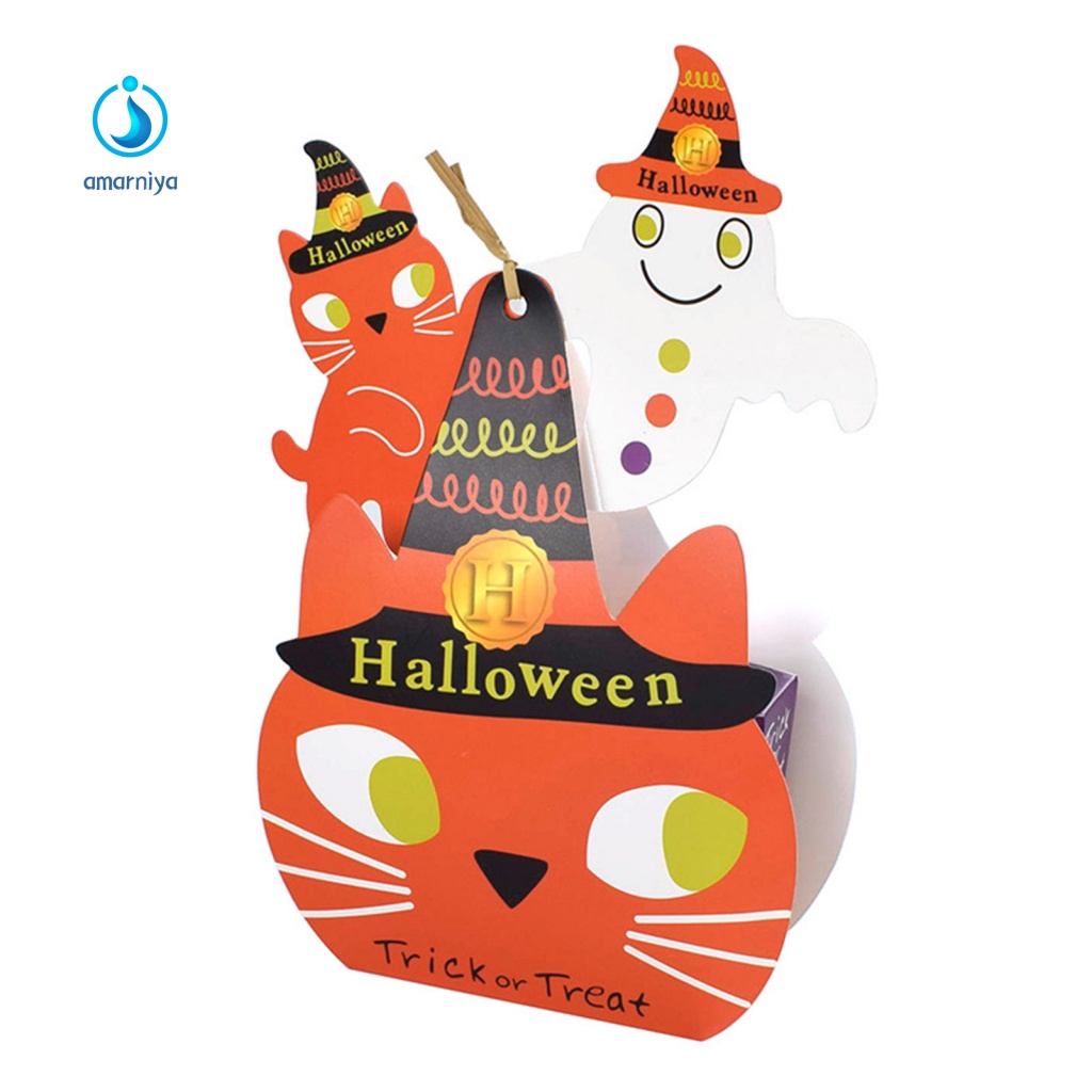 Bộ 5 Hộp Giấy Đựng Kẹo Họa Tiết Halloween