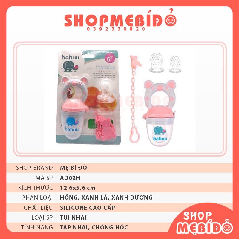 [CHÍNH HÃNG] Túi Nhai Ăn Dặm Chống Hóc BABUU Nhật Bản Cho Bé