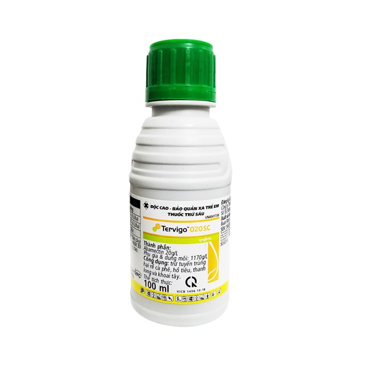 Thuốc Tervigo đặc trị tuyến trùng hại rễ, ngừa thối rễ, vàng lá 100ml