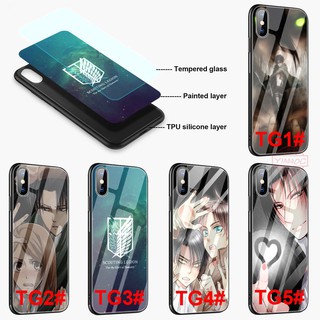 💖TOP💖 Ốp điện thoại kính cường lực in hình attack on titan cho iphone 6/6s/6+/6s+/7/+/8/+/x/xr/xs/max - A1135