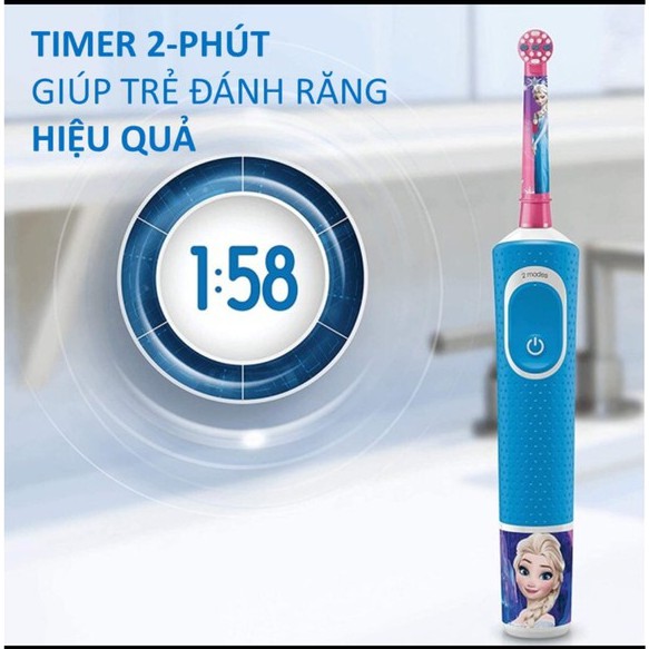 [Hàng Chính Hãng] Bàn chải điện Oral B chính hãng cho bé ,bàn chải trẻ em sạc pin, pin AAA