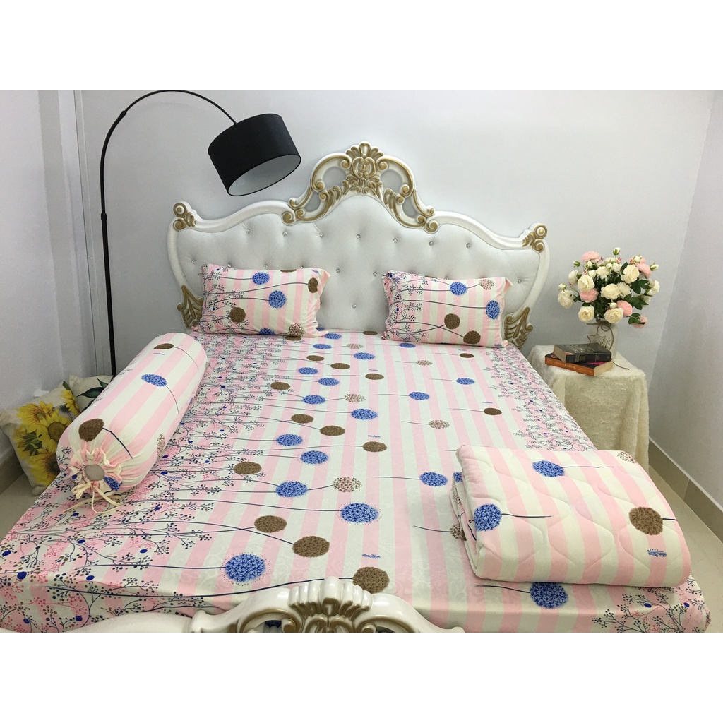 Bộ Drap Thun Hàn Quốc mát lạnh { 4 món } , chọn size/ màu , chất liệu thun Hàn Quốc mát mềm mát
