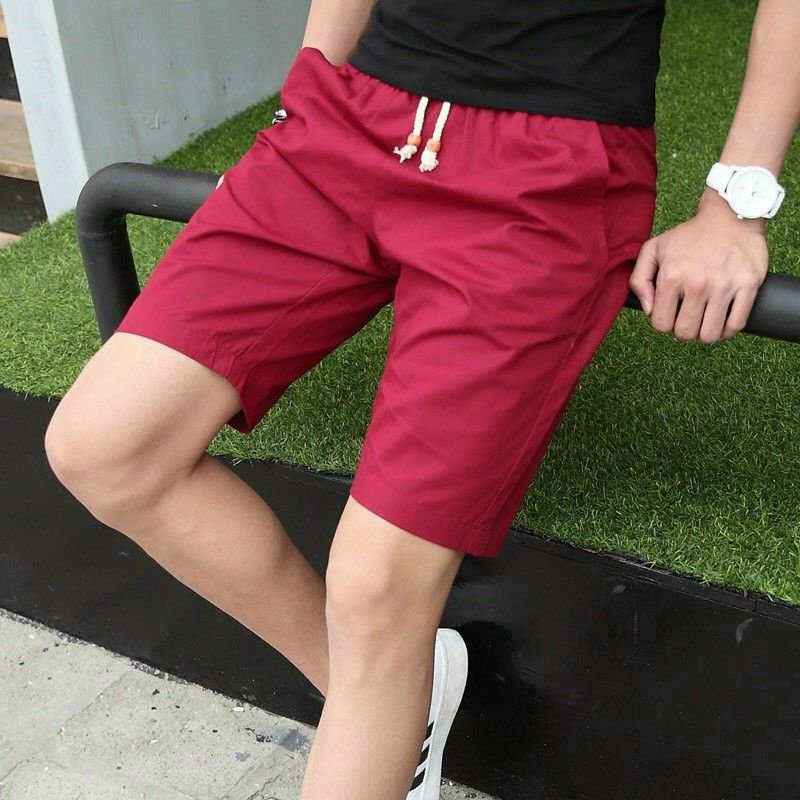 Quần short kaki unisex nam nữ lưng thun co giãn, kiểu dáng thể thao ngày hè