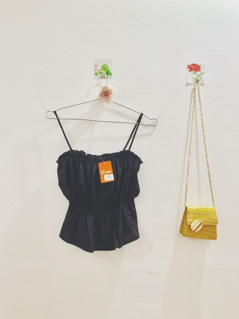 💕Áo dây thun bo eo💕 còn trắng si