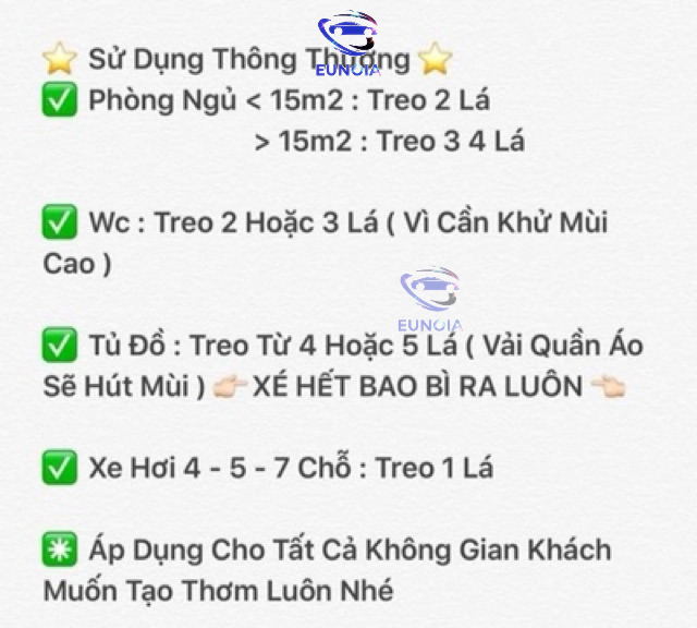 Combo 15 lá thơm treo xe ô tô phòng ngủ phòng tắm cực thơm