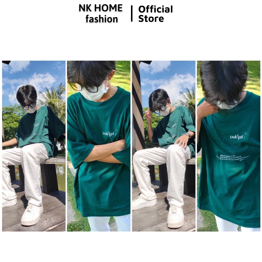 Áo thun tay lỡ unisex SADLUV - Áo phông nam nữ form rộng cho cặp đôi phong cách hàn quốc vải dày dặn