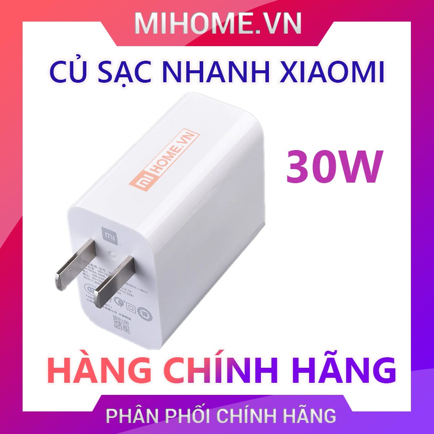 Củ sạc nhanh Xiaomi chính hãng Quickcharge 3.0 4.0 18W 27W 30W 33W 1A1C - Cáp type C chính hãng