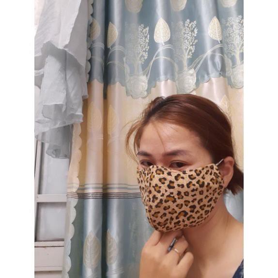 Khẩu trang da beo vân 3D siêu đẹp