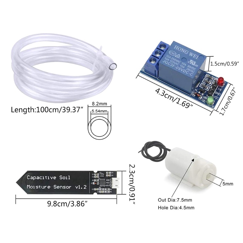 Bộ hệ thống tưới nước tự động DIY thiết thực có cảm biến độ ẩm đất thảo mộc điện dung
