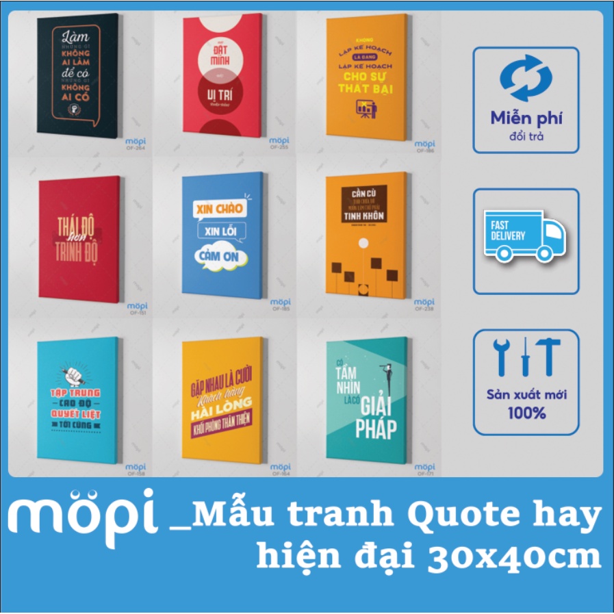 Tranh Canvas slogan treo tường trang trí tạo động lực nhân viên Văn Phòng hot nhất Mopi phần 6 cỡ 30x40cm