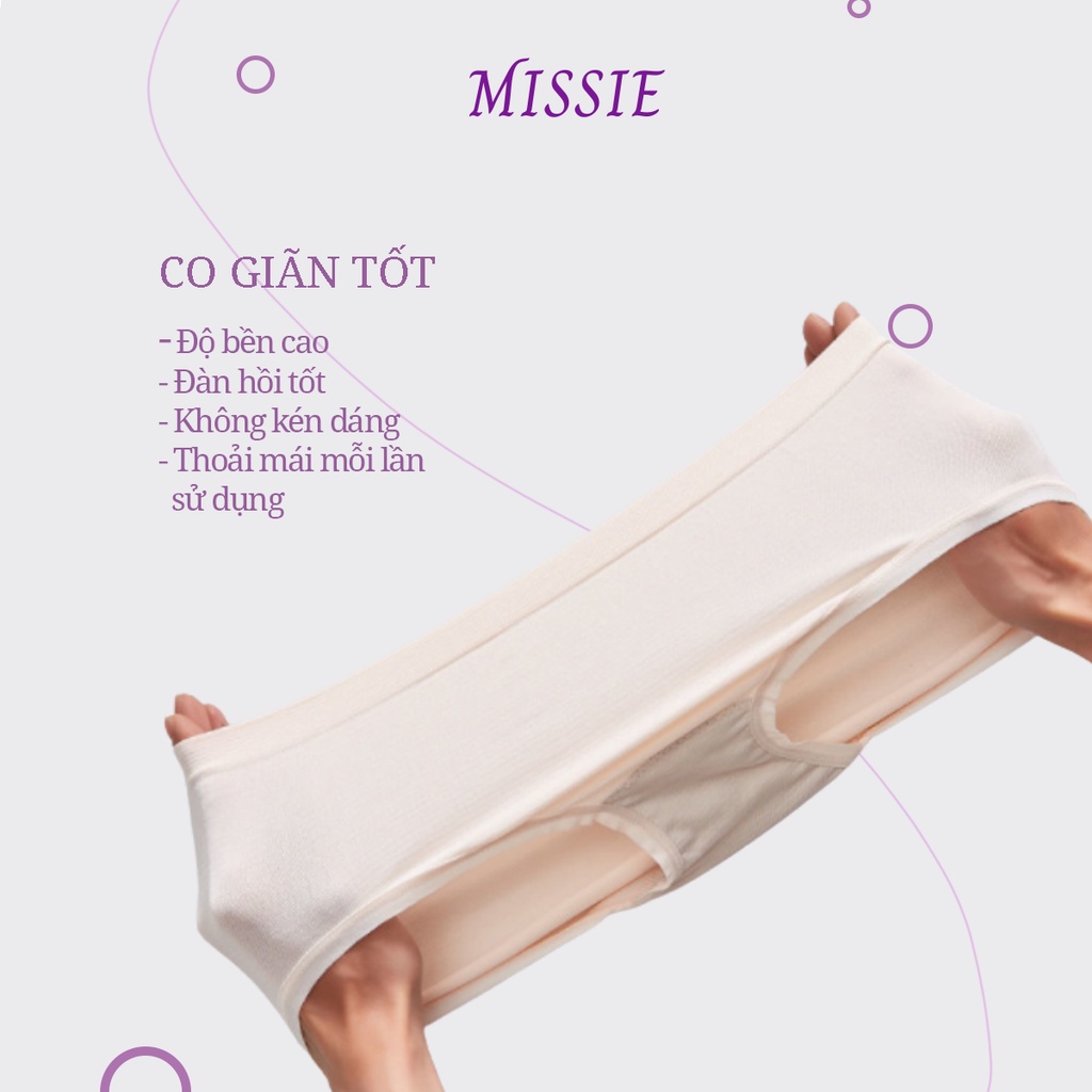 Combo 4 quần lót nữ cotton Freesize màu ngẫu nhiên siêu đáng yêu, kháng khuẩn, thấm hút khử mùi Missie Q01